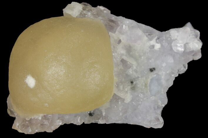 Botryoidal Yellow Fluorite on Amethyst - India #102376